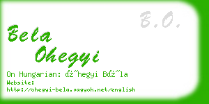 bela ohegyi business card